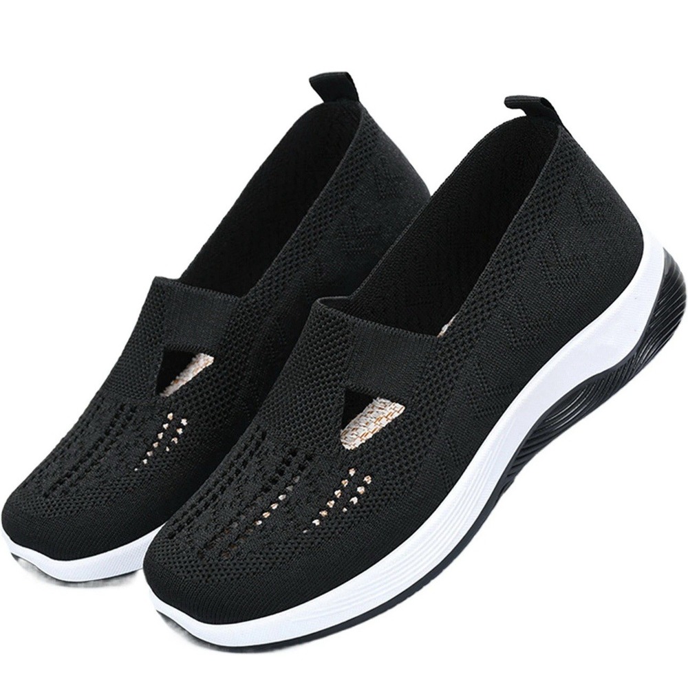 Women'S Woven Orthopedic Breathable Soft‎ Shoes Go Walking Slip on Diabetic Foam